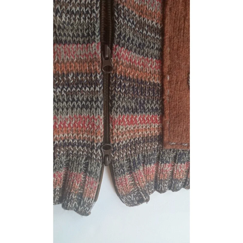 Vintage Express Womens Zipper Front Cardigan Sweater Size L Patches Grannycore - Picture 6 of 14